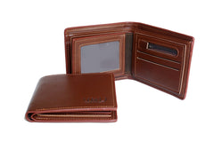 VISOUL MEN'S LEATHER RFID BLOCKING BIFOLD WALLET
